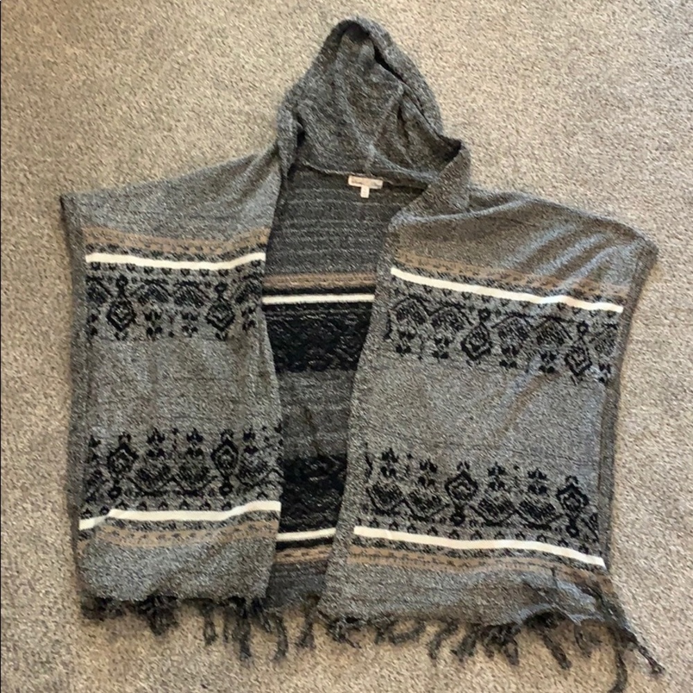 Stem and Vine Open sweater vest with hood